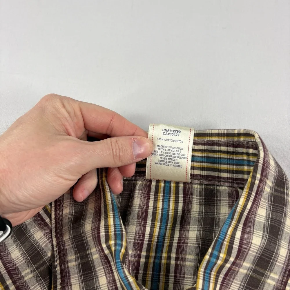 True Religion Western Shirt Mens‎ XL Lot of 2 Plaid Pearl Snap Up Long Sleeve